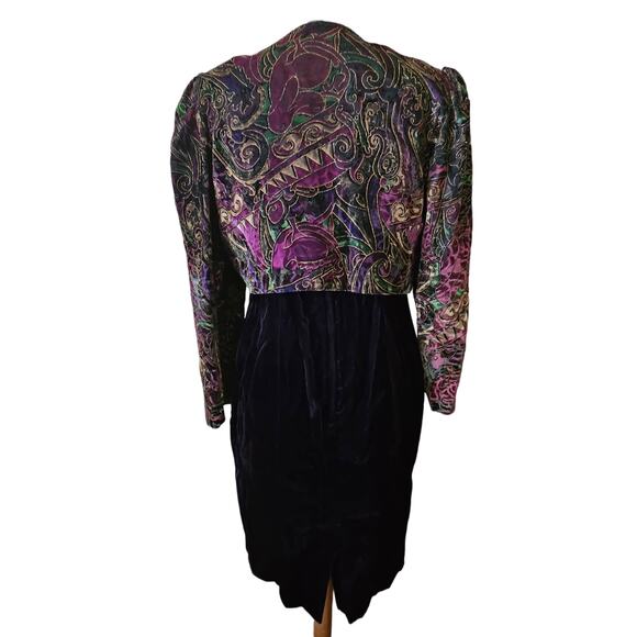 Vintage Purple Velvet Jacket Dress Size 12 - Picture 2 of 8
